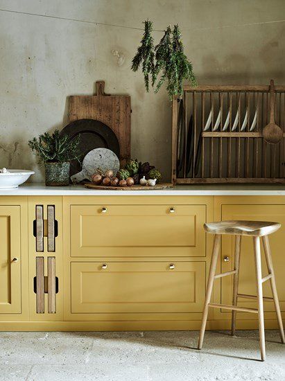 Amazing Ideas Of Yellow Kitchen Cabinets