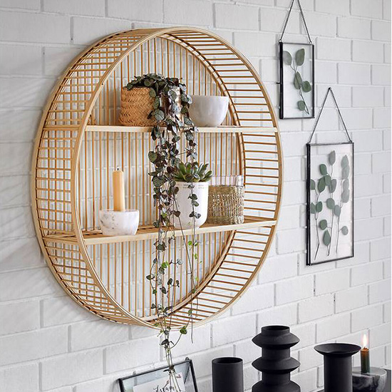 A Round Wall Shelf To Dress Your Walls With Originality