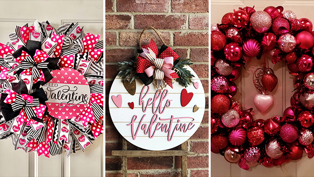 18 Passionate Valentine’s Day Wreath Designs For A Cute Welcome