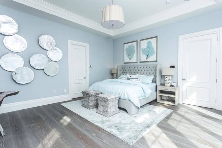 A Sky Blue Bedroom With A Cozy Decor A Sky Blue Bedroom With A Cozy Decor