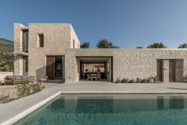 Monolith House by Desypri & Misiaris Architecture in Mani, Greece