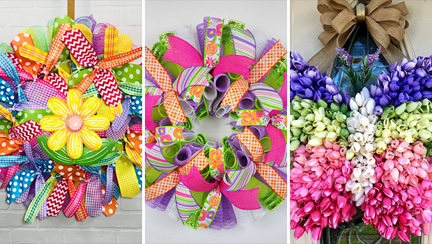 15 Vibrantly Colorful Spring Wreath Designs You Are Going To Adore