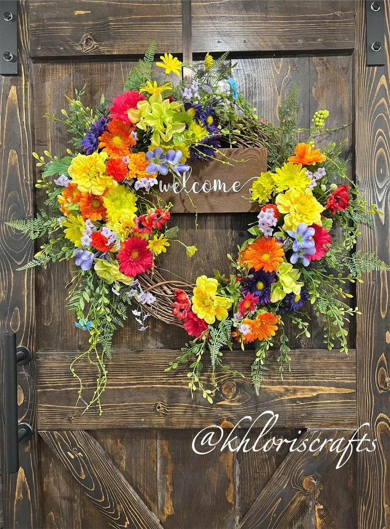 15 Vibrantly Colorful Spring Wreath Designs You Are Going To Adore