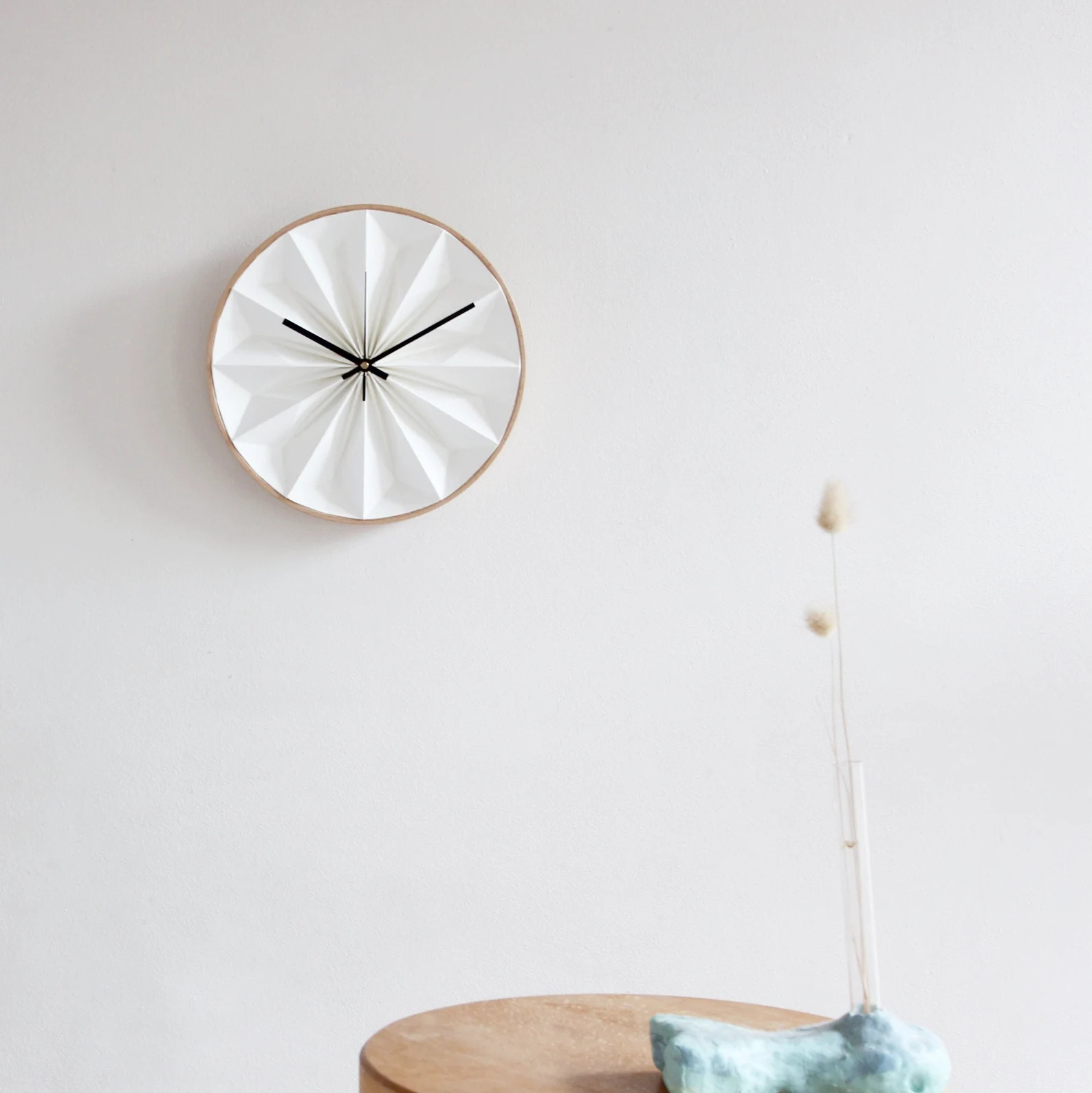 8. wooden origami wall clock 8. wooden origami wall clock