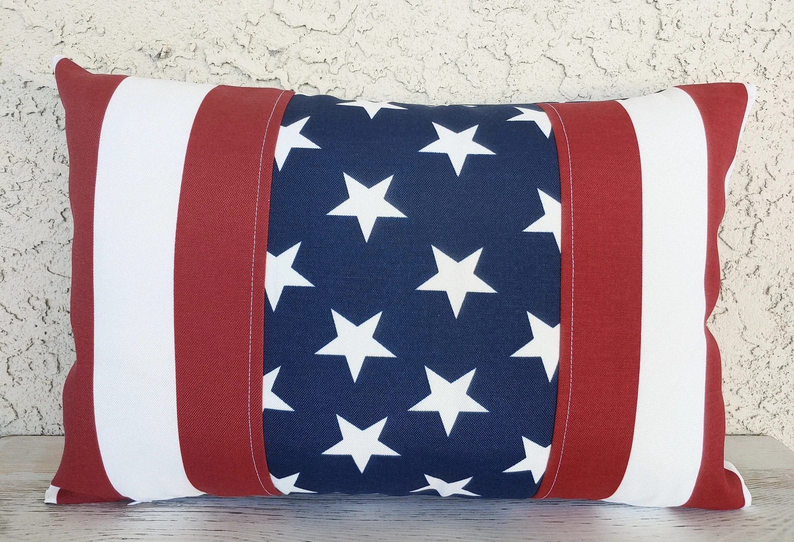 White & Blue 4th OF JULY Burlap Pillow Cover Red Various Sizes and Styles 