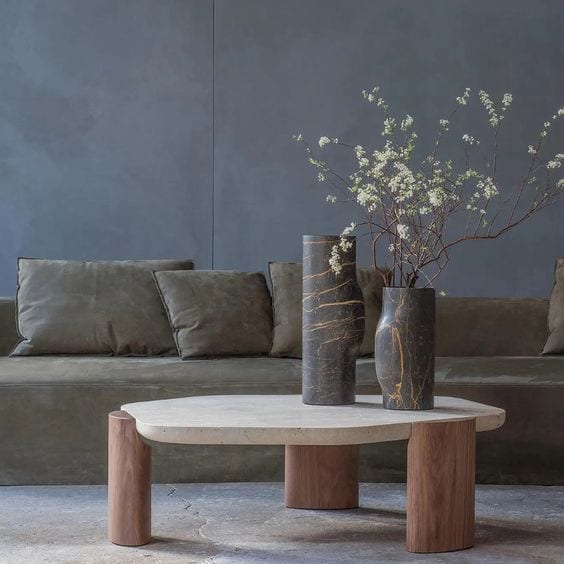 Coffee Table In Travertine For A Natural Interior In The Living Room