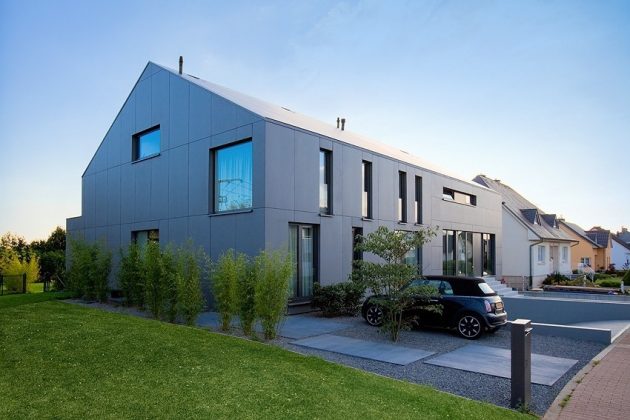 2 Row Houses in Goeblange by Metaform Architects in Luxembourg