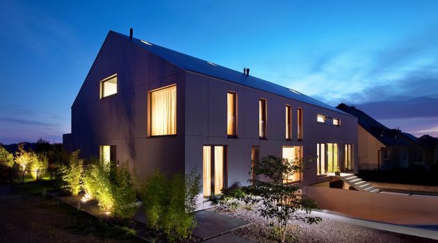 2 Row Houses in Goeblange by Metaform Architects in Luxembourg