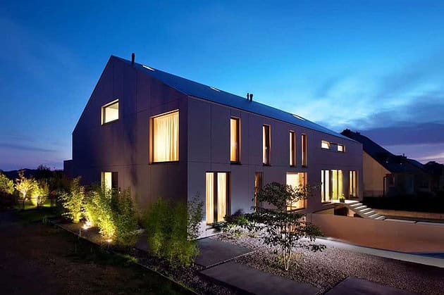 2 Row Houses in Goeblange by Metaform Architects in Luxembourg