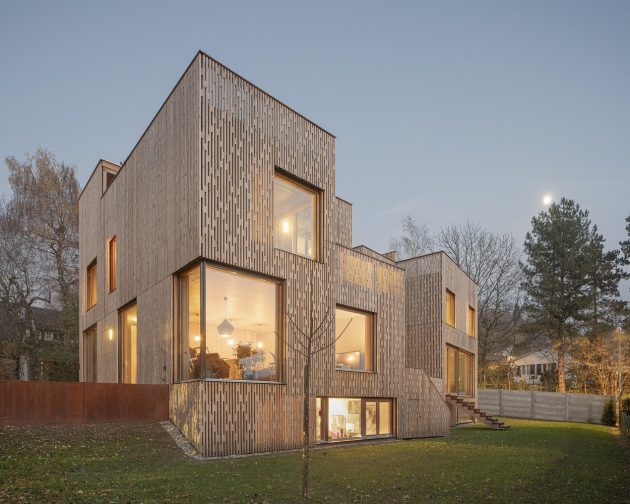3 Attached Houses by PONT12 architectes in Lausanne, Switzerland
