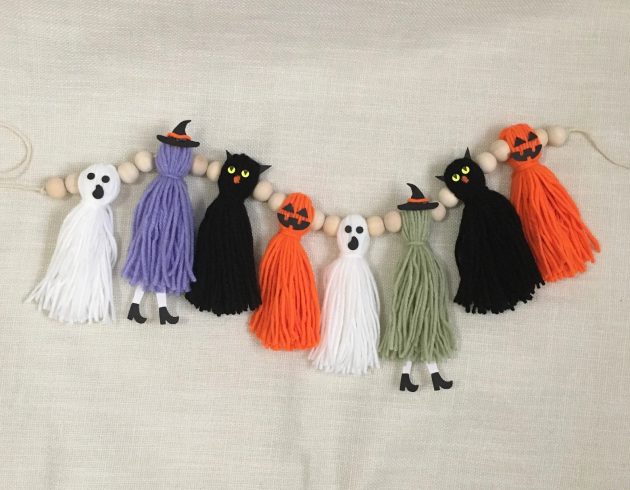 Happy Halloween Burlap Banner - Rustic Halloween Party Decor For Mantle, Door, Or Wall - View #4