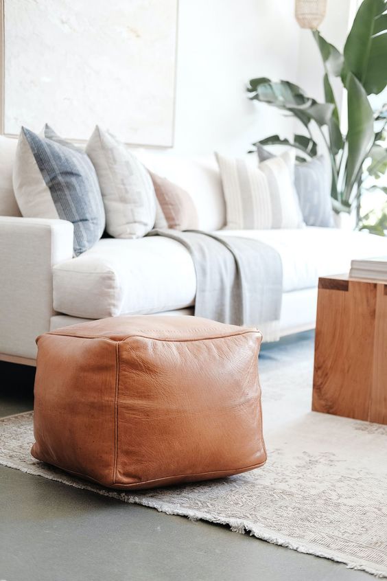 Authentic and Modern Leather Pouffes You Must Have