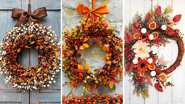 17 Beautiful Fall Wreath Designs With Warm Hues