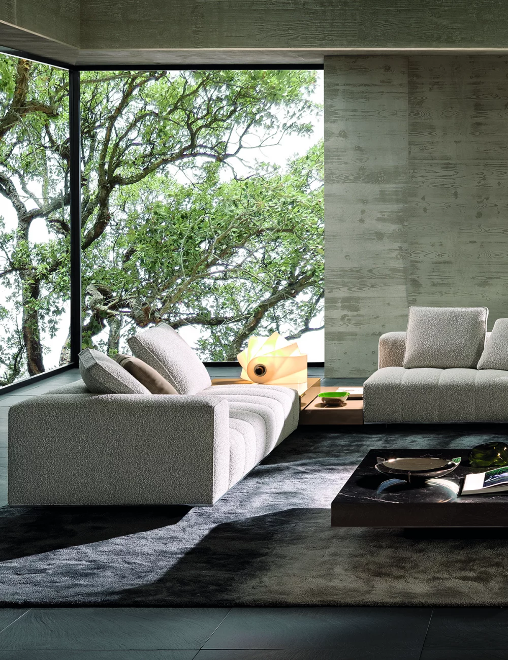 Curly wool sofas to cocoon all winter long Curly wool sofas to cocoon all winter long