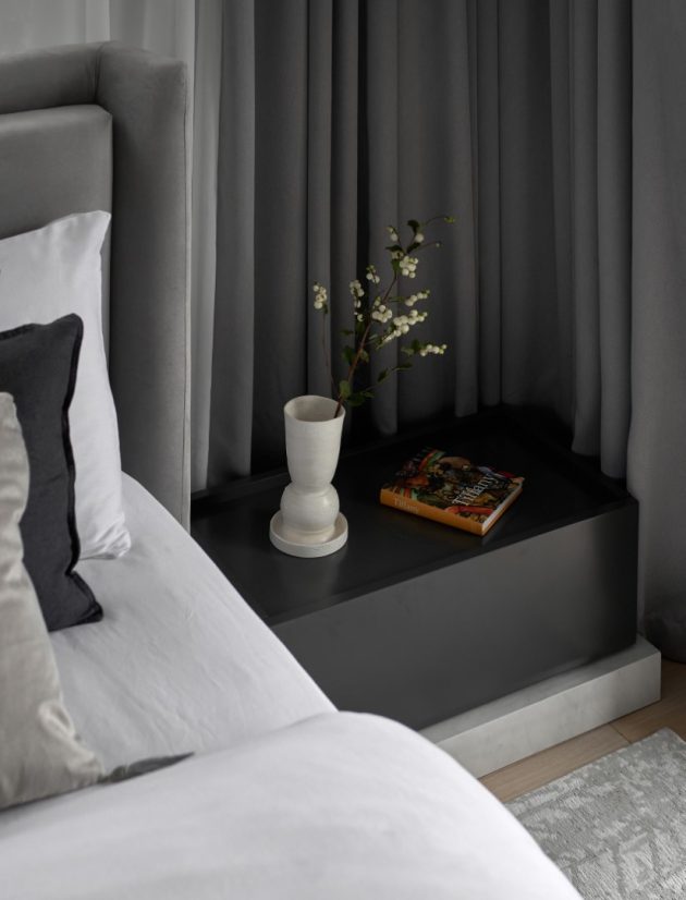 Contrasting Black & White Apartment in Neo-Classical Style by LINES bureau