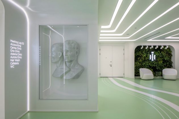 A Hair Transplant Clinic Design Wrapped Around the Idea of a “Digital Forest”