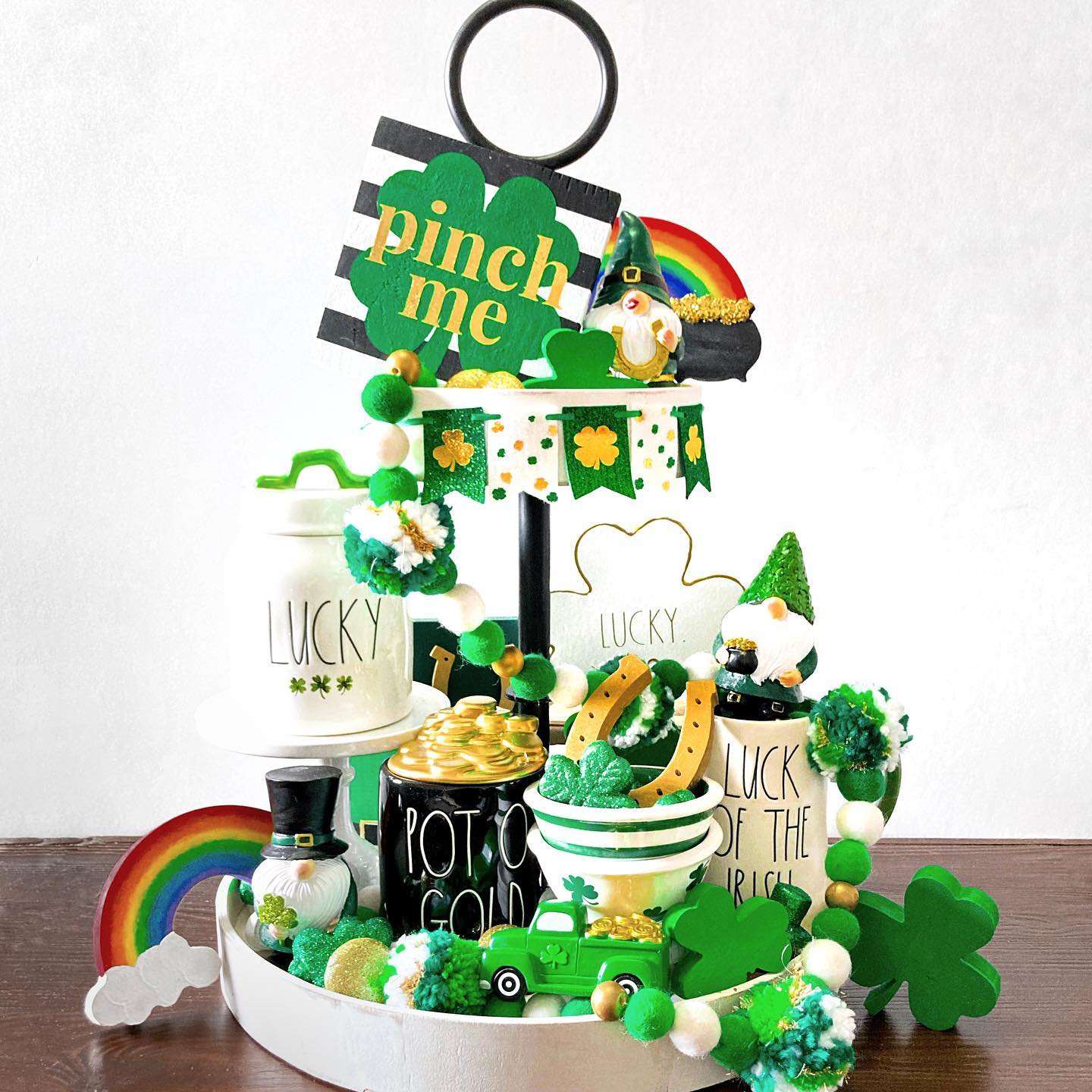 15 Easy St. Patrick's Day Tiered Tray Decoration Ideas for Your Home