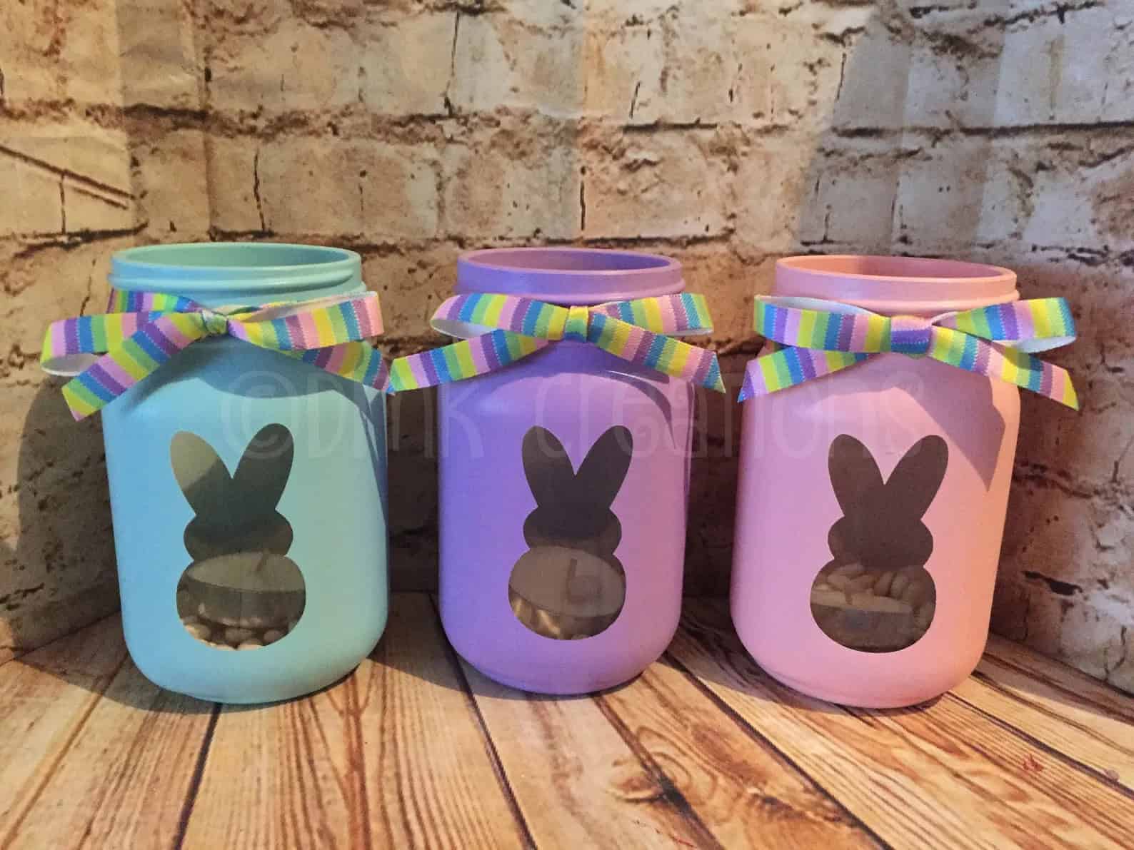 5. Bunny Painted Mason Jar Tea Light Candle Holders 5. Bunny Painted Mason Jar Tea Light Candle Holders
