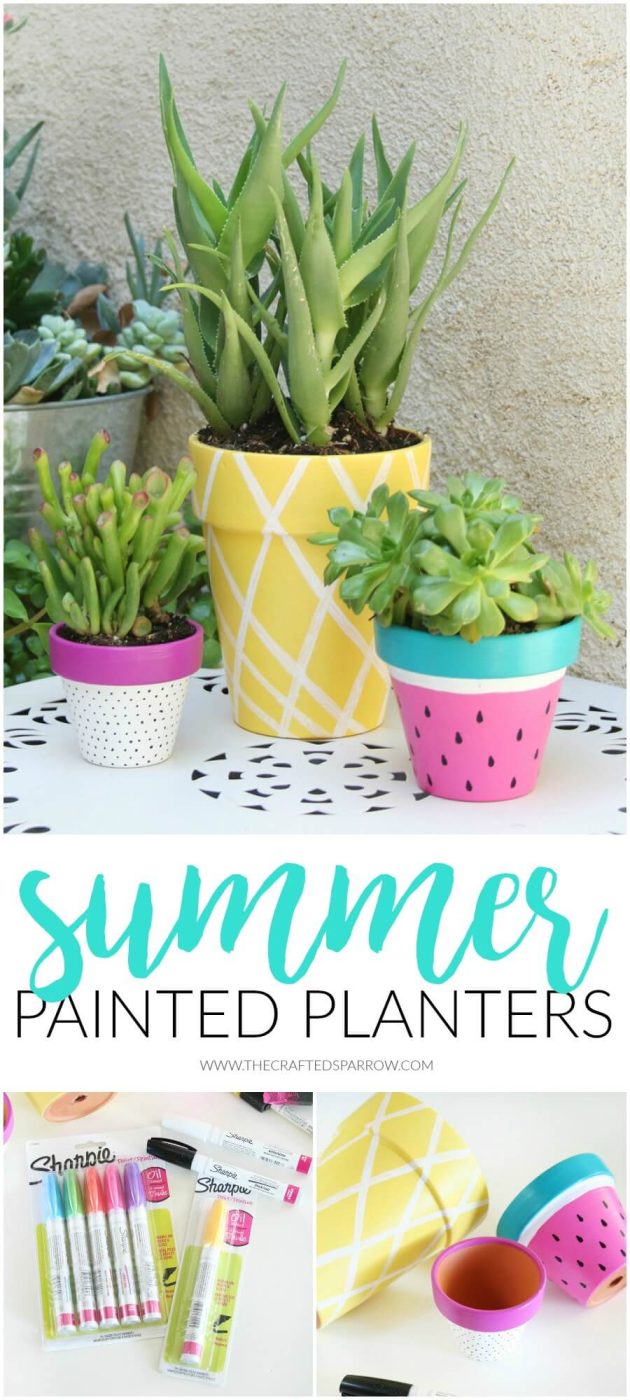 16 DIY Painted Garden Decorations to Add A Pop of Color