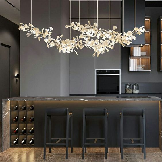 Create a Luxurious Atmosphere in Your Kitchen with a Sparkling Chandelier