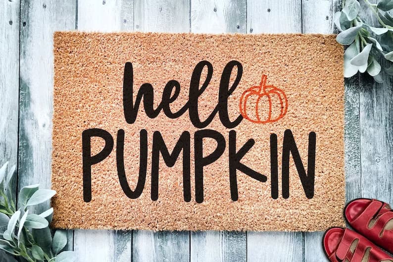 10. Pumpkin Rustic Fall Doormat 10. Pumpkin Rustic Fall Doormat