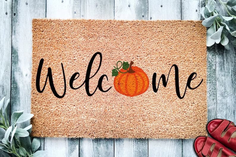 2. Welcome Pumpkin Door Mat 2. Welcome Pumpkin Door Mat