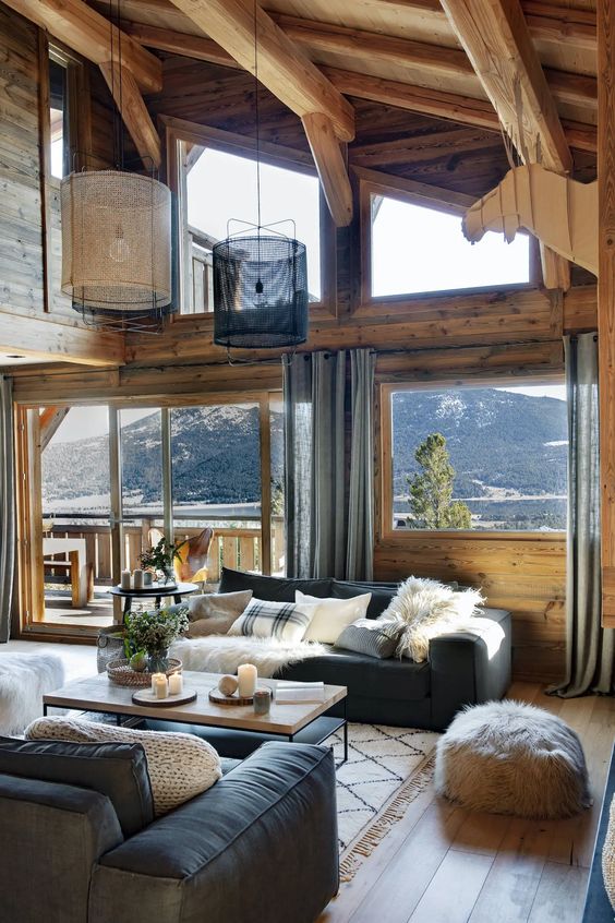 Get Inspired by Nature and Create Stunning, Natural Chalet Living Room