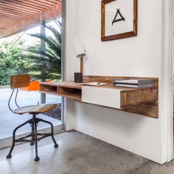 Create Space Efficiency by Installing Wall-Mounted Desks for a Modern Living