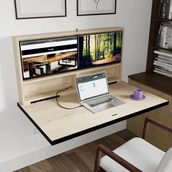 Create Space Efficiency by Installing Wall-Mounted Desks for a Modern Living