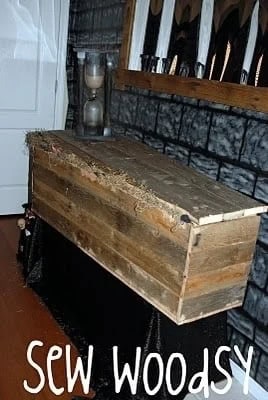 6. Halloween Rustic Wood Coffin