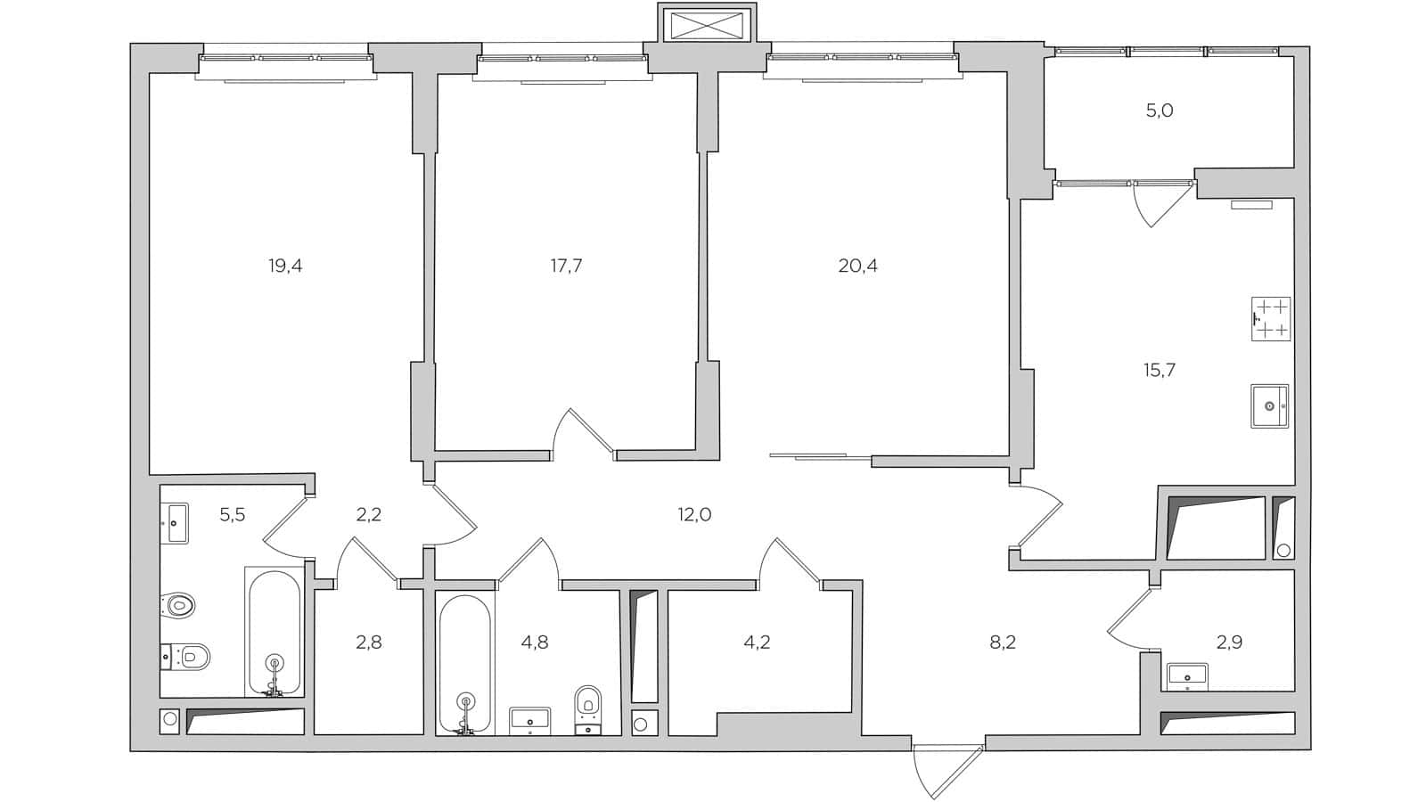 Colorful Apartment / Alexander Tischler / Russia Apartment floor plan before renovation