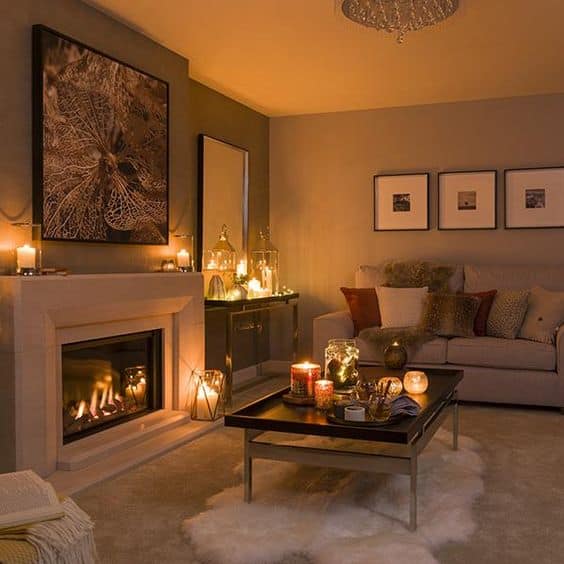 Lounge by the Fireplace in Pure Luxury