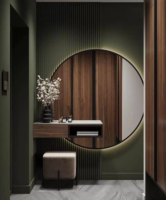 Why Deep Green and Wooden Elements Are the Ultimate Entrance Hall Duo of Decor in 2024?