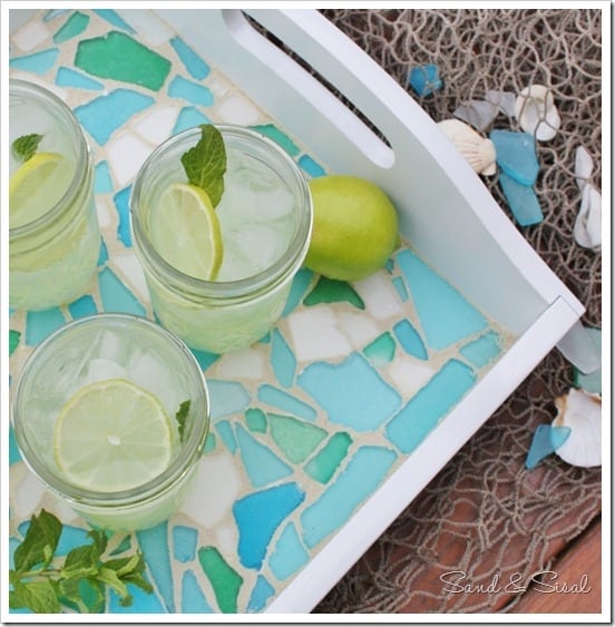 11. Easy DIY Sea Glass Serving Tray