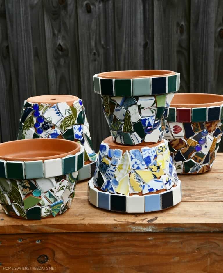 14. DIY Mosaic Flower Pots