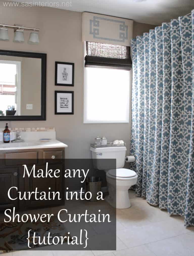 13. DIY Fabric Shower Curtain From Curtain Panels 13. DIY Fabric Shower Curtain From Curtain Panels