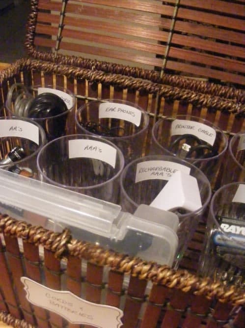 4. Clear Plastic Cups for Organizing Cords 4. Clear Plastic Cups for Organizing Cords