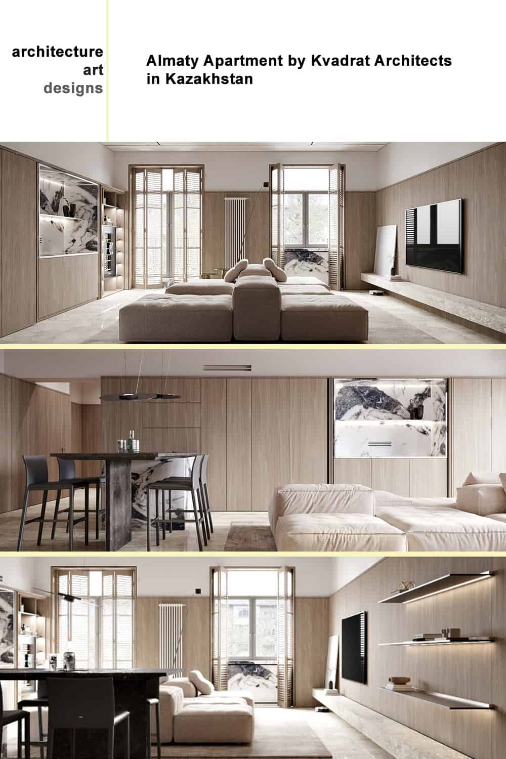 Almaty Apartment by Kvadrat Architects in Kazakhstan