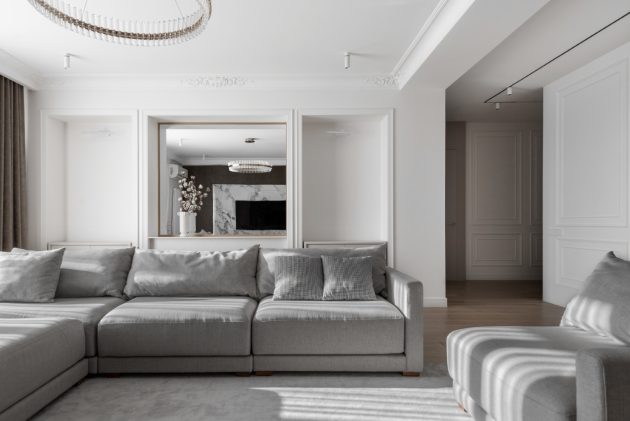 Neoclassical Apartment by Kvadrat Architects Studio in Astana, Kazakhstan