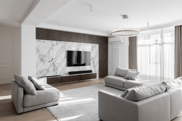 Neoclassical Apartment by Kvadrat Architects Studio in Astana, Kazakhstan