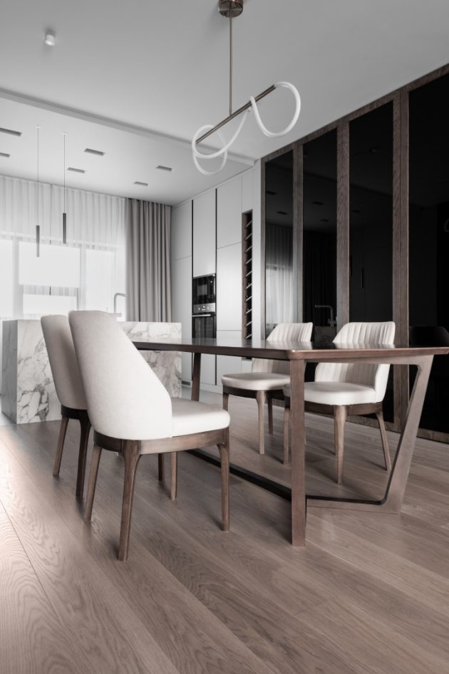 Neoclassical Apartment by Kvadrat Architects Studio in Astana, Kazakhstan