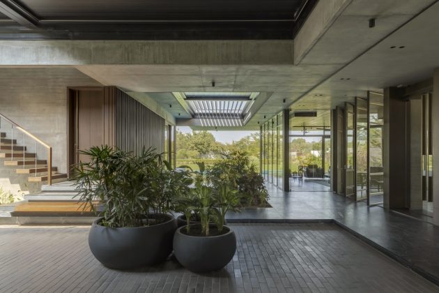 The Courtyard House by MODO Designs in Rancharda, India