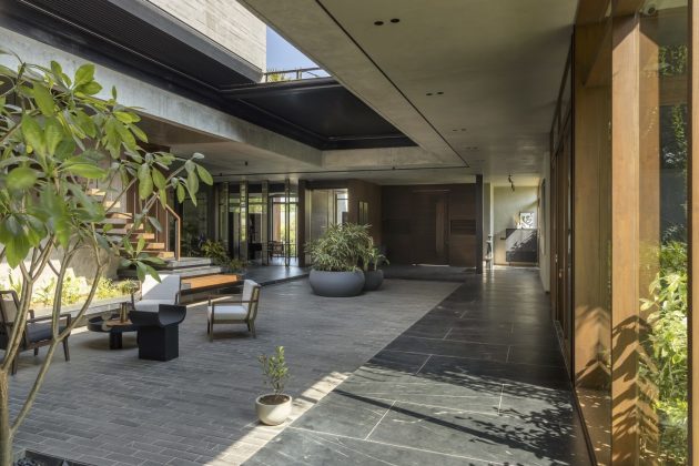 The Courtyard House by MODO Designs in Rancharda, India