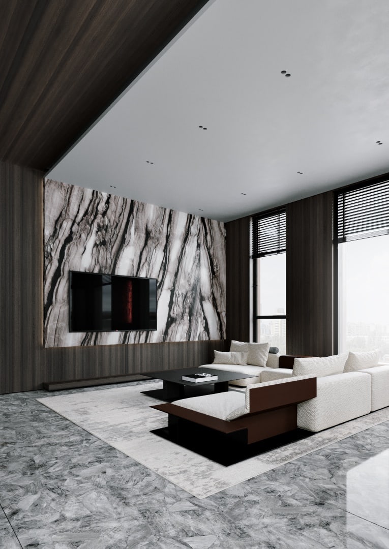 Two-Level Penthouse by Kvadrat Architects: Panoramic Living at Akbulak Riviera, Astana