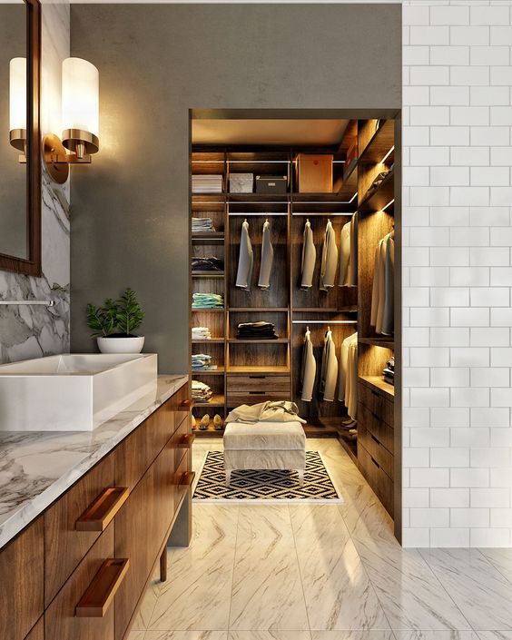 The Ultimate Closet Oasis with an Attached Bathroom Retreat