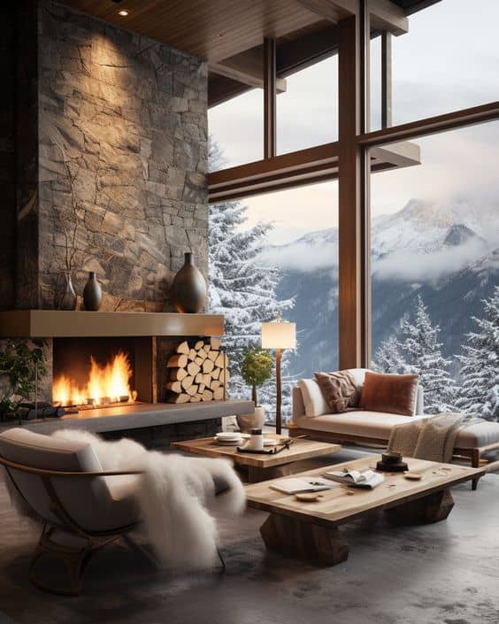 Sip Hot Cocoa in Luxury on the Patio of this Modern Mountain Retreat