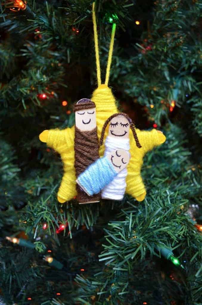 10. Yarn Wrapped Nativity Christmas Ornament 10. Yarn Wrapped Nativity Christmas Ornament