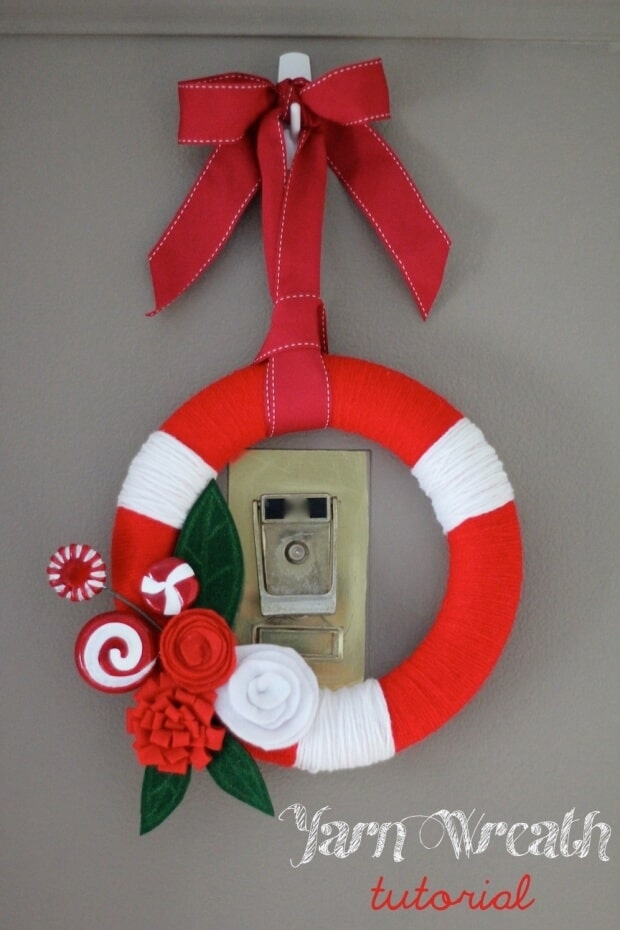 11. Bright and Festive Holiday Yarn Wreath 11. Bright and Festive Holiday Yarn Wreath