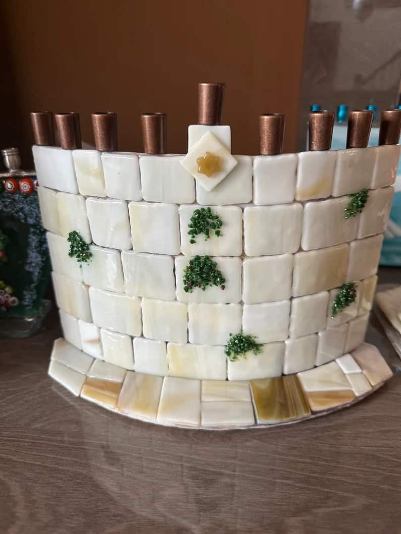 14. Wailing Wall Hanukkah menorah, 14. Wailing Wall Hanukkah menorah,