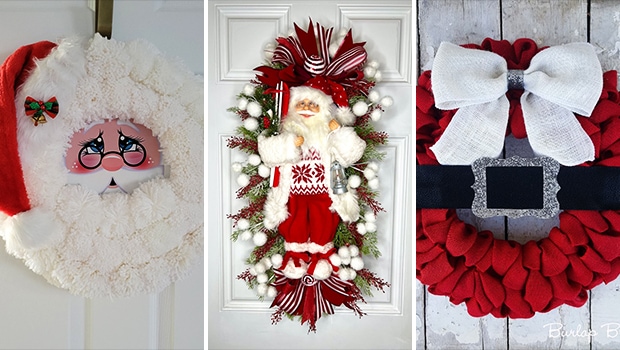 15 Jolly Santa Wreath Designs to Welcome the Cheer of Christmas